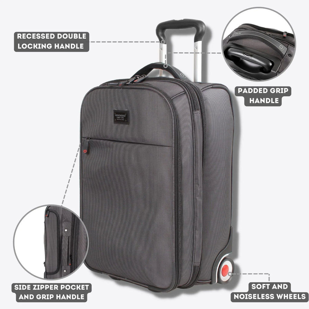 Business and J Bay Backpack Rolling for World Black Carry-on Travel Commute,