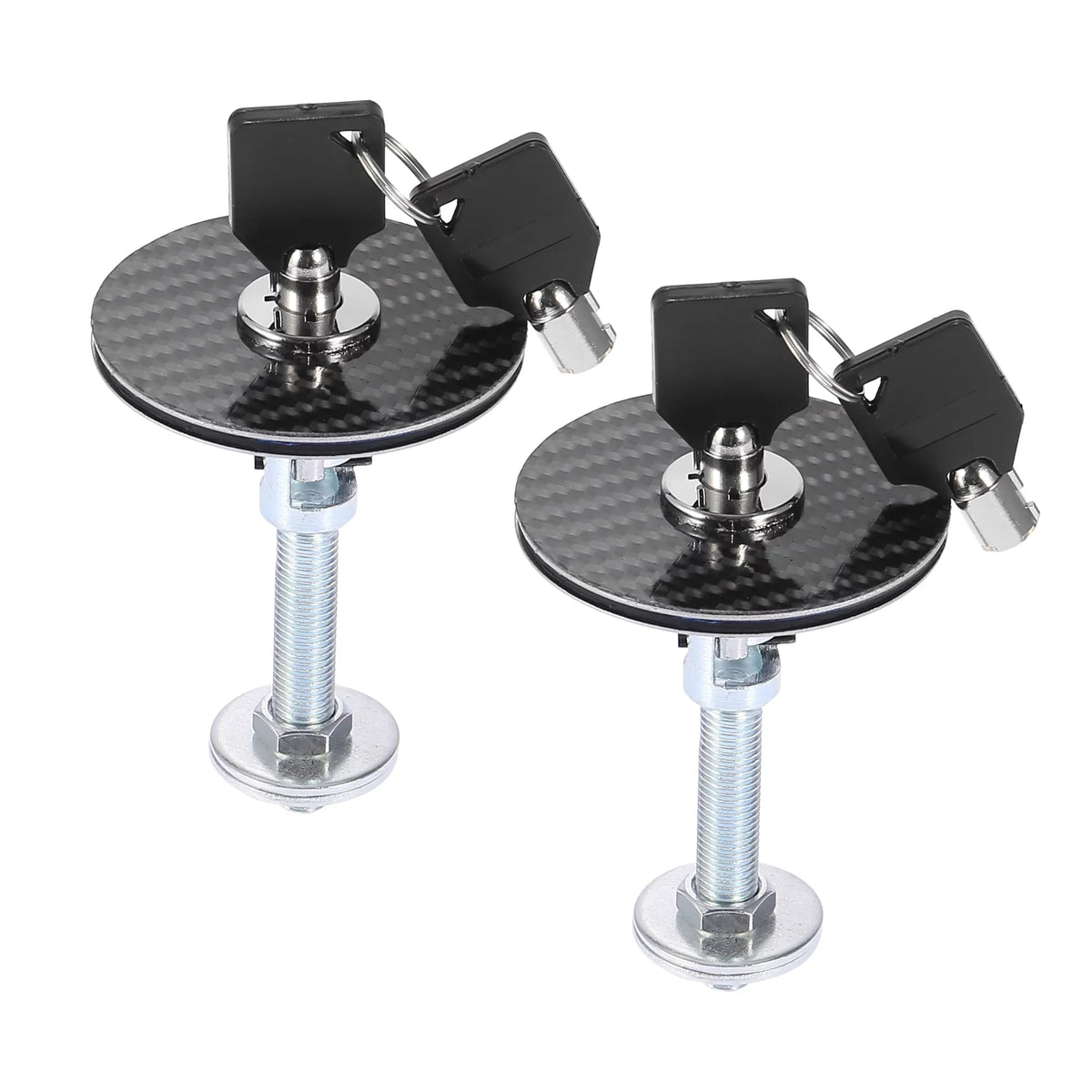 Release Lock with Pin Latch Vehicle Pattern 2pcs Lock Carbon Cover Hood Quick Key Fiber Hood Engine Universal
