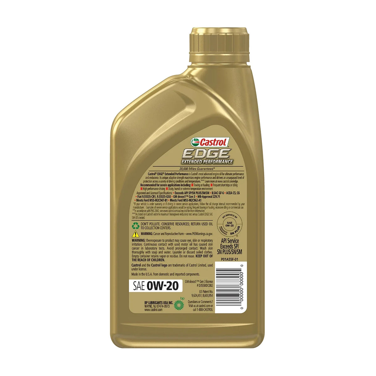 Synthetic 1 Motor Full 0W-20 Quart, Castrol Performance Edge 6 Oil, of Extended Case Advanced