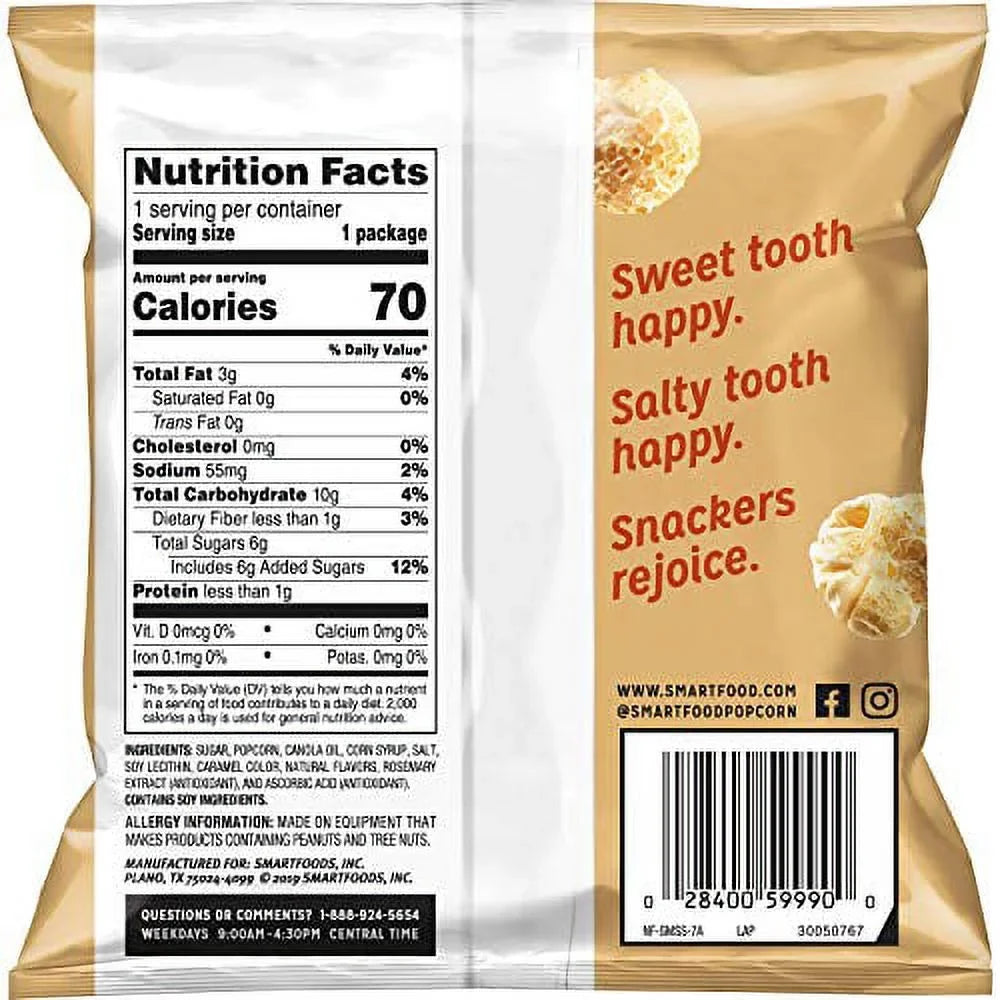 Corn Oz Bags, Kettle Single-Serve Ct) Smartfood Salty Sweet 0.5 & Popcorn, (40
