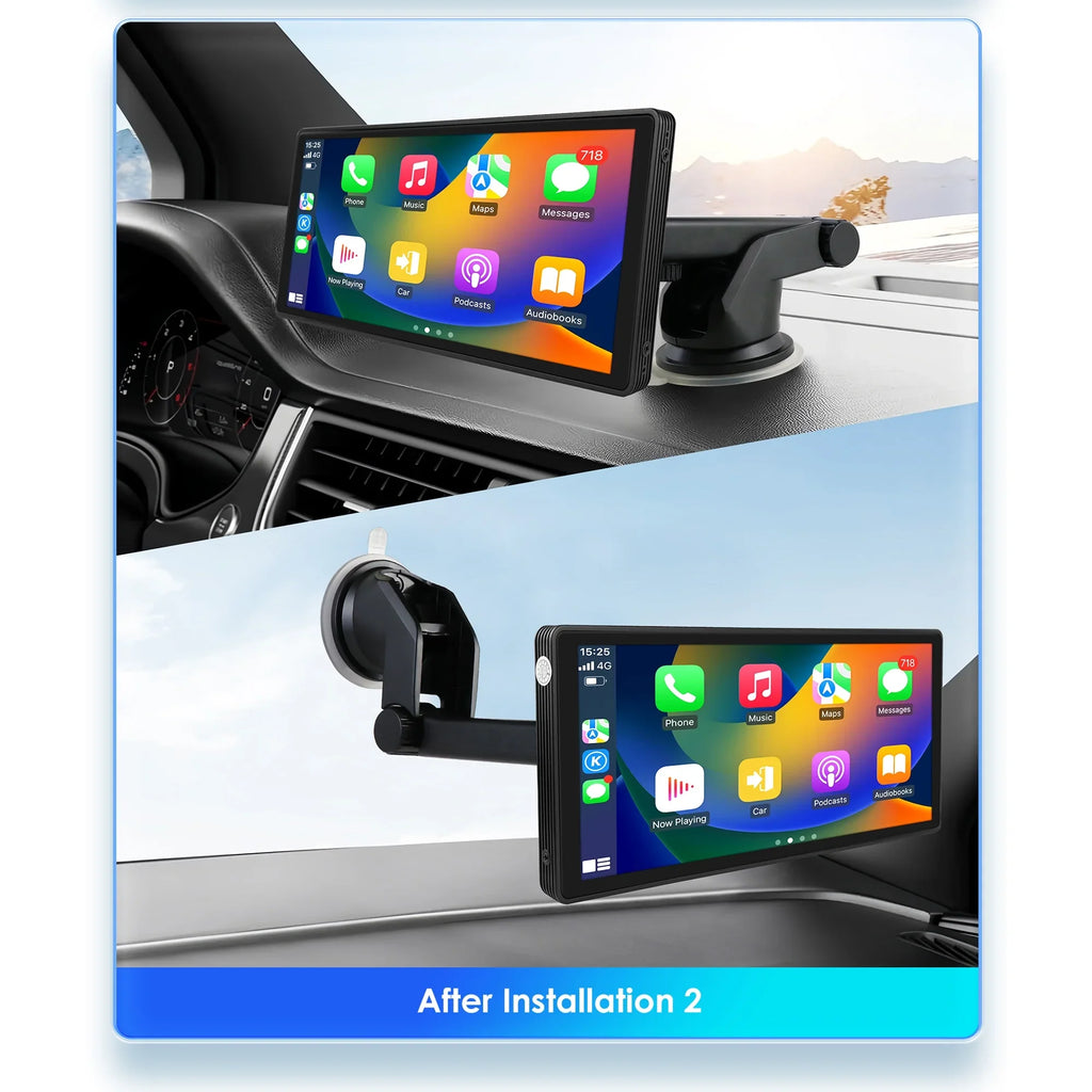 Head Android Adjustable Mirror Bluetooth FM Player GPS 10.26" Carplay Stereo 360° Auto Unit Radio Car Link Navigation Touchscreen