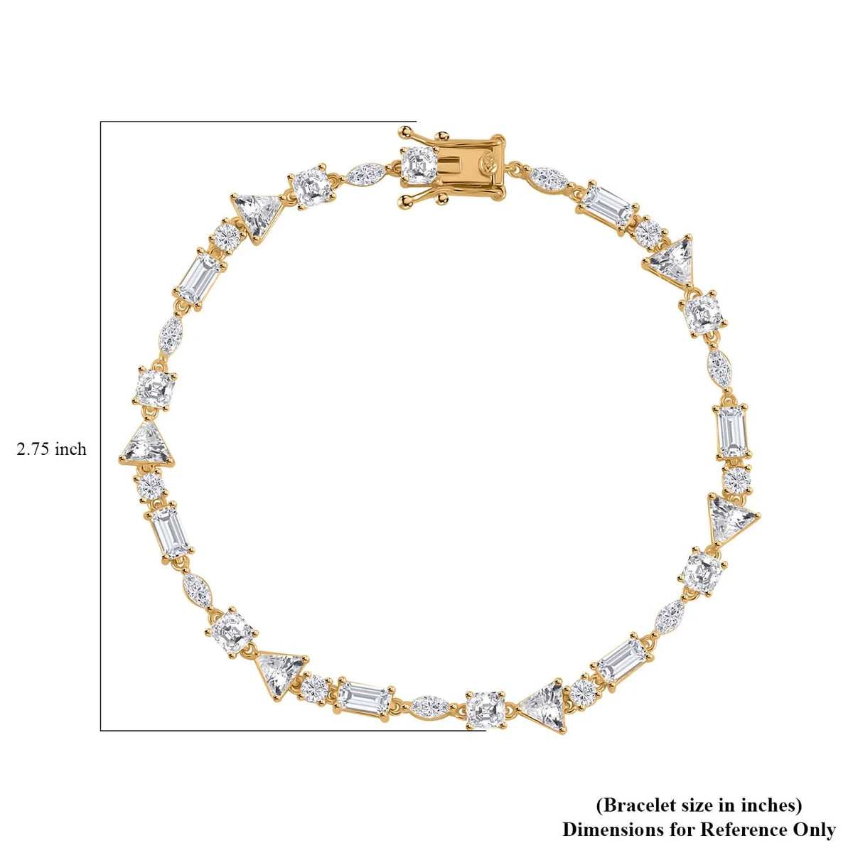 Gifts Lustro for Size Mothers LC Day for Women Ct Silver 10.66 Gold Birthday Sterling Bracelet Jewelry 925 Stella CZ 8" Shop Cubic Mom Vermeil Plated Zirconia Yellow Marquise