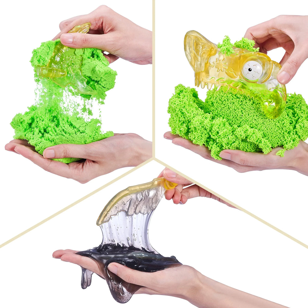 (T-Rex) Slime, and by and Toys, Eggs Skull Dino Age Prehistoric ZURU Toy, 5+ Figurines, More 30 Island Discovery Over Giant Mini Dinosaur Smashers Sand Surprises, with