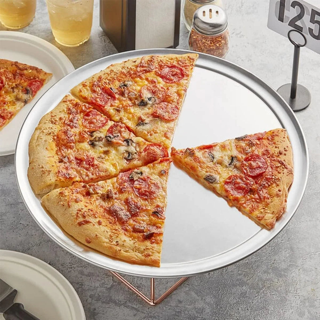 Rim- Wide Tray for Round Aluminum Pizzeria TrueCraftware- Tray Pan 3 Tray Kitchen 17” Pan Pizza Baking Restaurants & Home Tray Pizza Round Bakeware Set of Baking Pizza