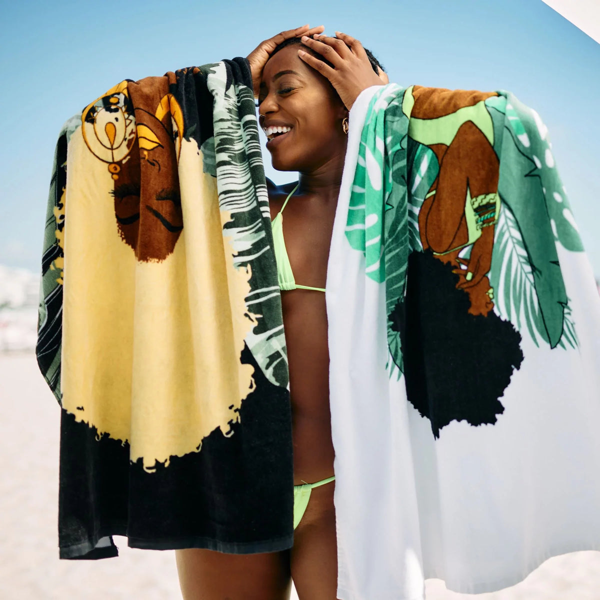 for My 60", Large Beach Pardon Plush Towel 1 Piece Cotton Women, x Fro 30" Ziggy