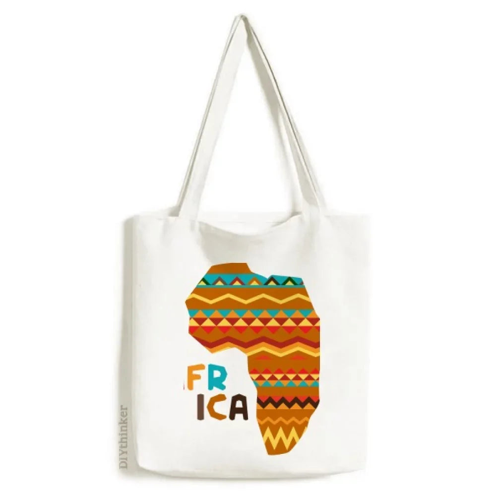 Africa Canvas Characters Satchel stripes Bag Map Casual Tote Handbag Fancy Shopping