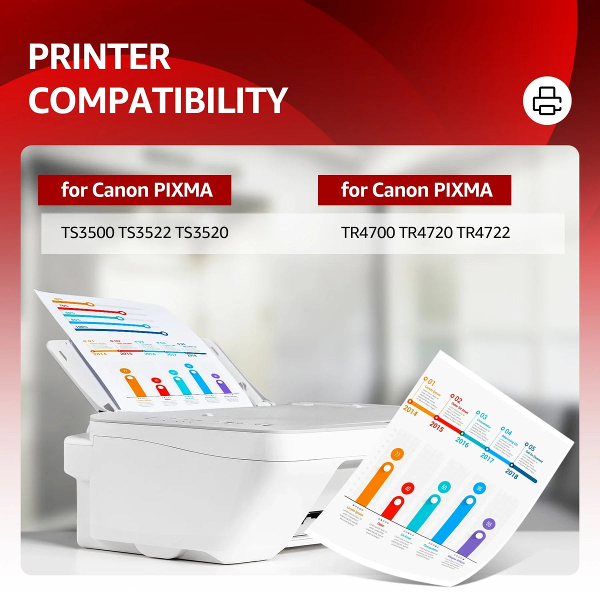 TR4720 275 Pack) Replacement Cartridges 2 Ink TS3520 PIXMA 276 and for Printers(Black Ink and 275XL for Canon TS3500 TS3522 TR4700 Color,