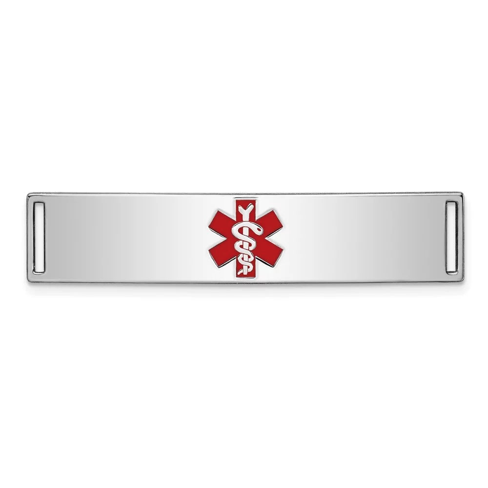 11inch, Sterling Id Auriga Bracelet W- Plate for Medical Silver Women(L- 43mm) for inch 925