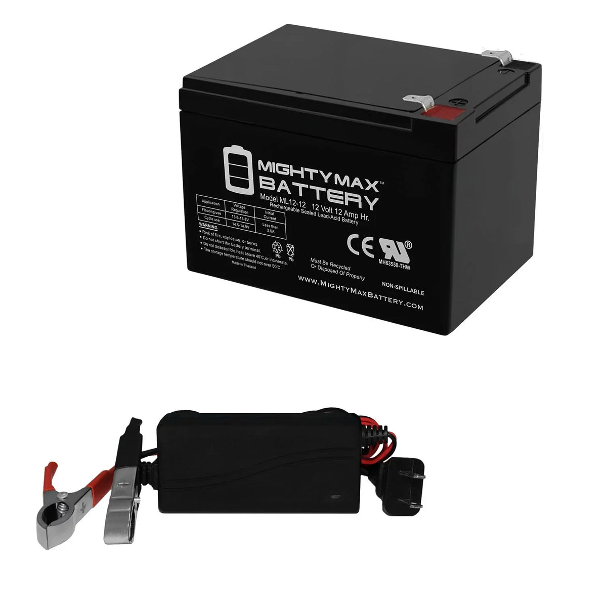 LIFAN Replacement 1Amp LF8500iE-CA + 12AH 12V Charger 12V for Battery