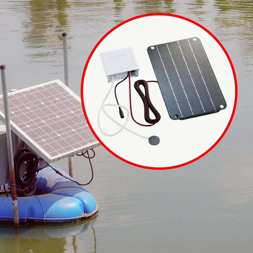 Air Powered Pump Pond Oxygenator Air Solar Pump,Aquarium Aerator Hydroponics Silent Pump Eco Solar Solar Pond for Friendly,6V simhoa
