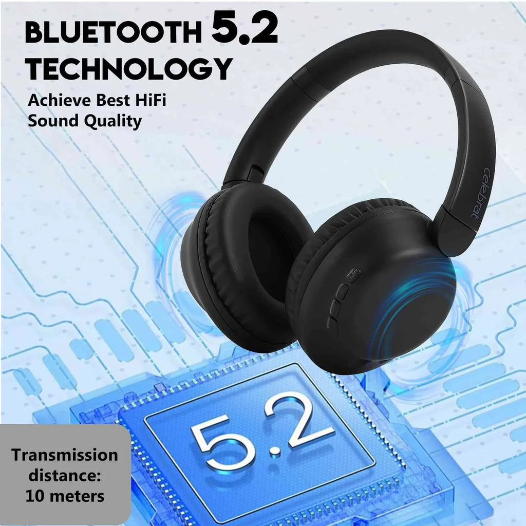 HD - Standby, Bluetooth Note C65/Redmi Xiaomi 5G/Redmi Travel Playtime, Wireless & Pro SE/Poco 5G, 12 for Poco 200H Workout -Black UrbanX Over-Ear Headphones 12R Mic Pad with M6 - 20H A32 Sound