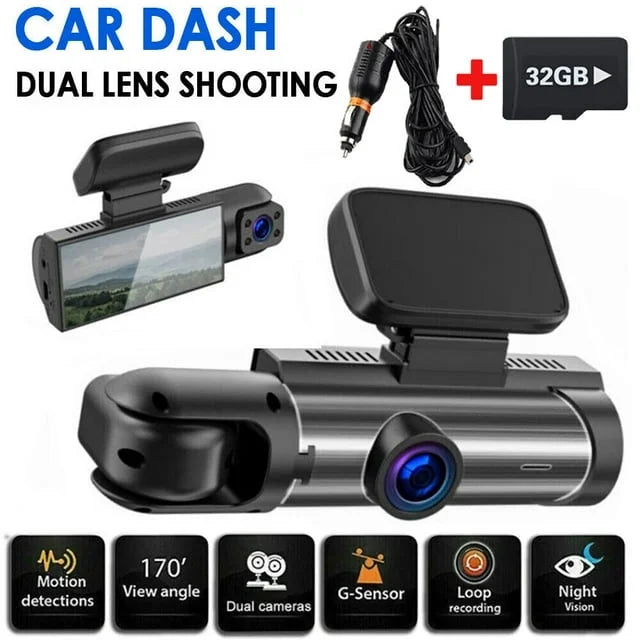 Vision Camera Xhy Motion Driving Recorder HD or Dash Car 1080P Lens Inside G-Sensor, Dual Cam Detection Video Front Night DVR