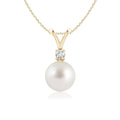 (Grade-AAA|Size-8mm) Gold in Gifts Angara Sea V-Bale Day Jewelry Women, 14K for Her Birthstone June for Cultured South Wedding, Yellow Pendant Engagement, Girls Valentines Birthday, Pearl Necklace
