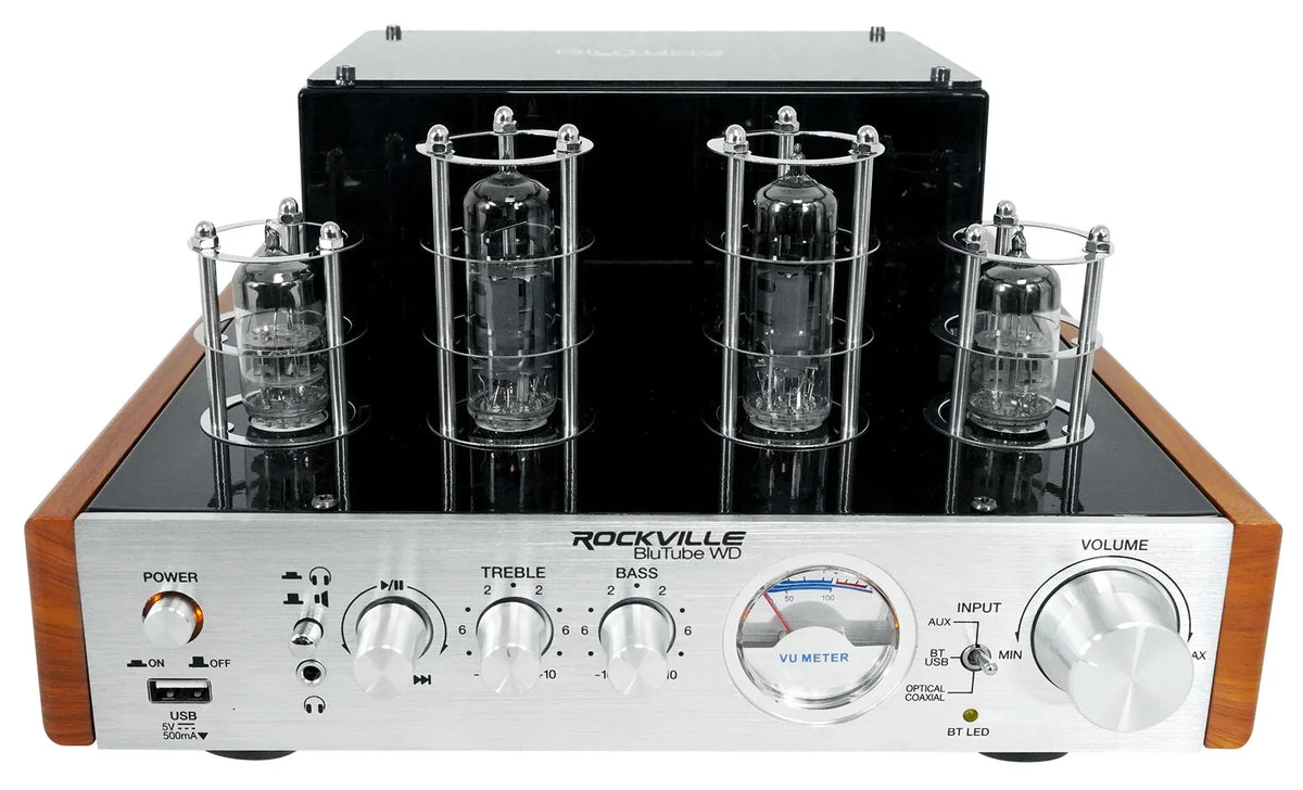 BluTube Bluetooth Rockville Tube Receiver WD + Speakers Amplifier/Home (2) Tower