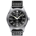 Automatic Black Men's Ratio Skysurfer Watch 200M Pilot Leather RTS321 Sunray Dial