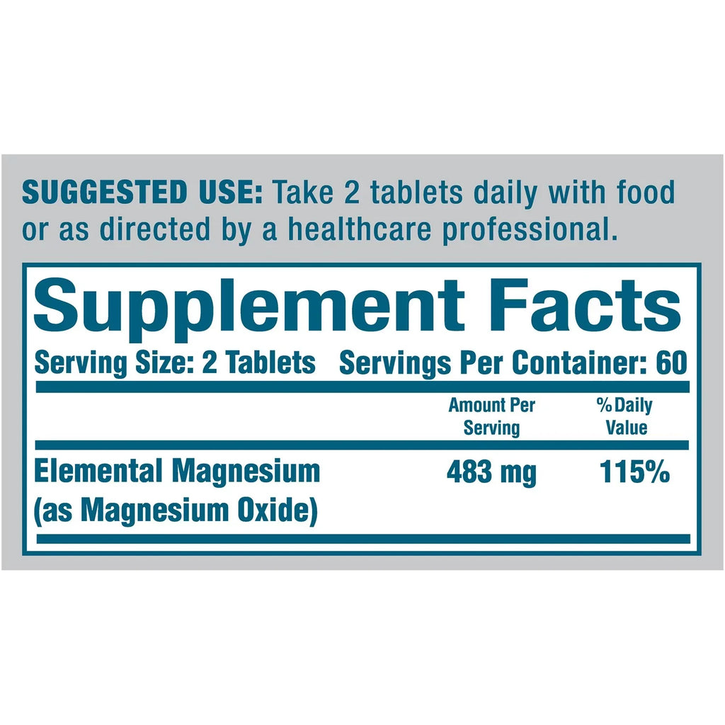 400 and Gluten 120 6 Tablets MagOx free Dietary Pack Supplement Magnesium Oxide Sugar of