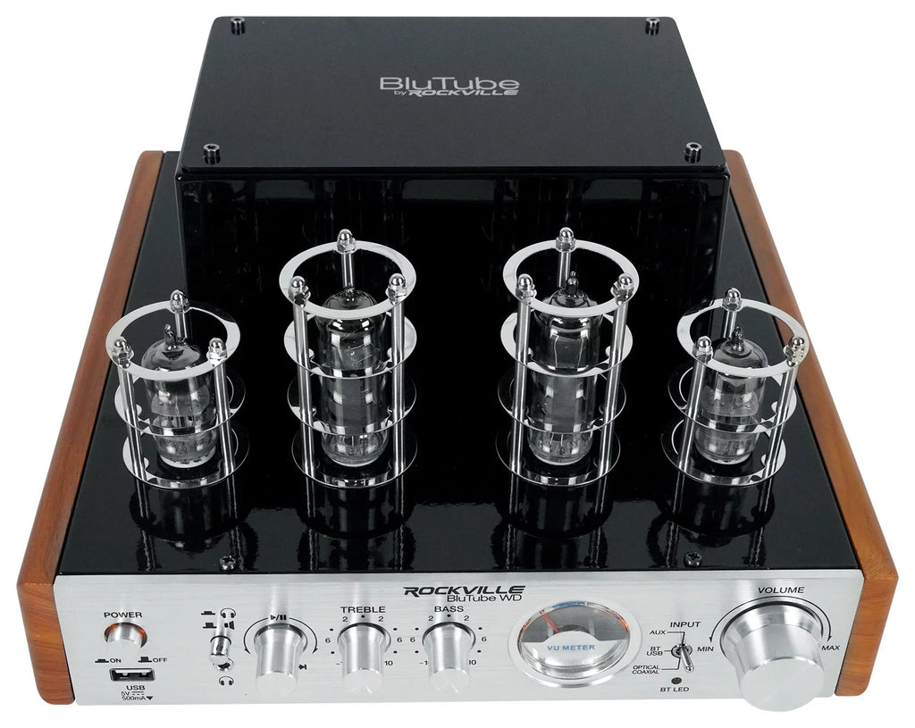 BluTube Bluetooth Rockville Tube Receiver WD + Speakers Amplifier/Home (2) Tower