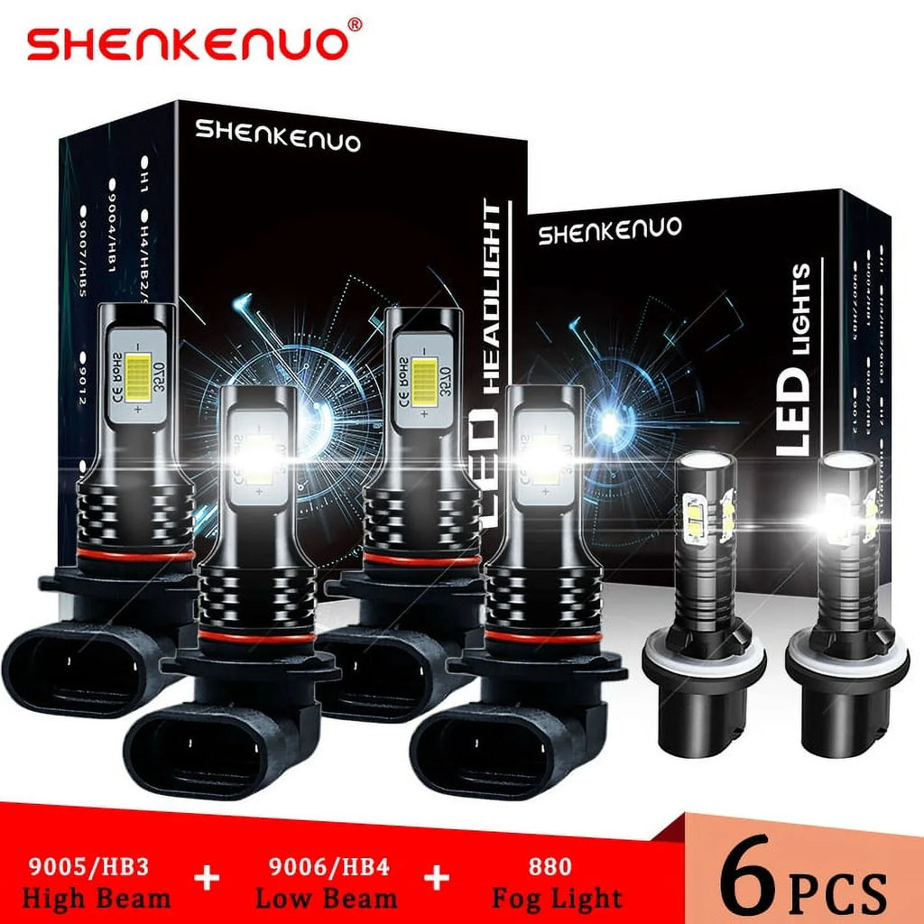 6X 1999 For LED Super 2000 Tahoe white Chevy Bright Silverado 2002 Bulbs 2000-2006 Kit 2001 Lights 6000K Headlights