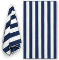 inch & 1) Yacht Terry 72 x style Extra Double Soft Large Beach Classic 100% Pool Resort Luxury Towel Dyed Stripe Yarn Prime 40 Cotton Hotel Cabana (Navy,