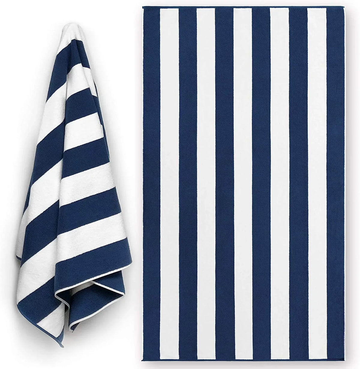 inch & 1) Yacht Terry 72 x style Extra Double Soft Large Beach Classic 100% Pool Resort Luxury Towel Dyed Stripe Yarn Prime 40 Cotton Hotel Cabana (Navy,