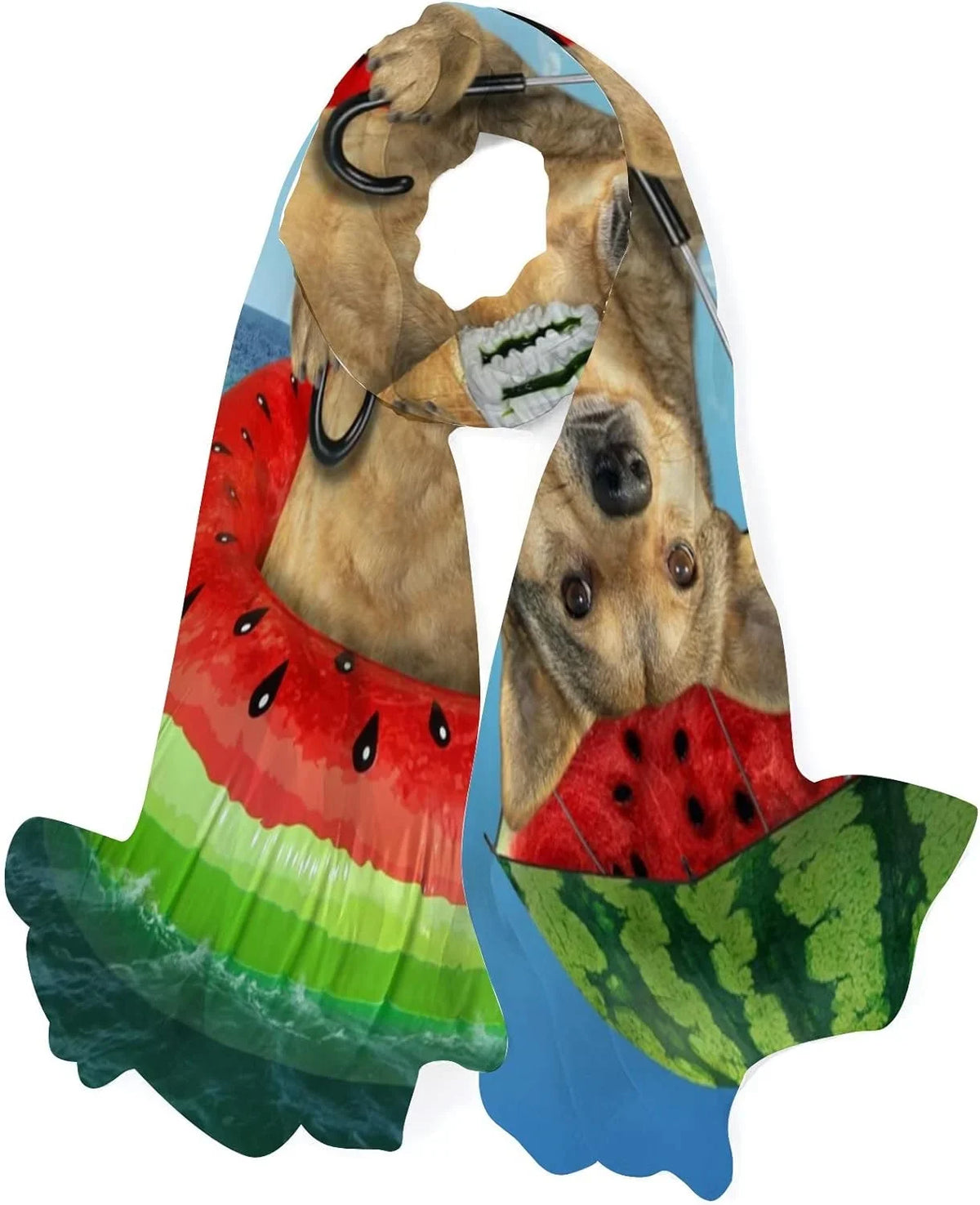 Dog Hyjoy Neck Lightweight Long Silk Girls Shawl Circle Scarves Watermelon Wrap Scarf air-filled for On Women