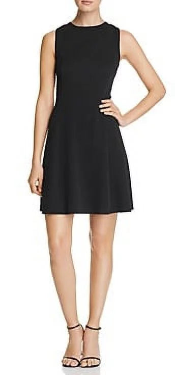 16 Lagerfeld Dress, BLACK Textured US Karl Fit-and-Flare