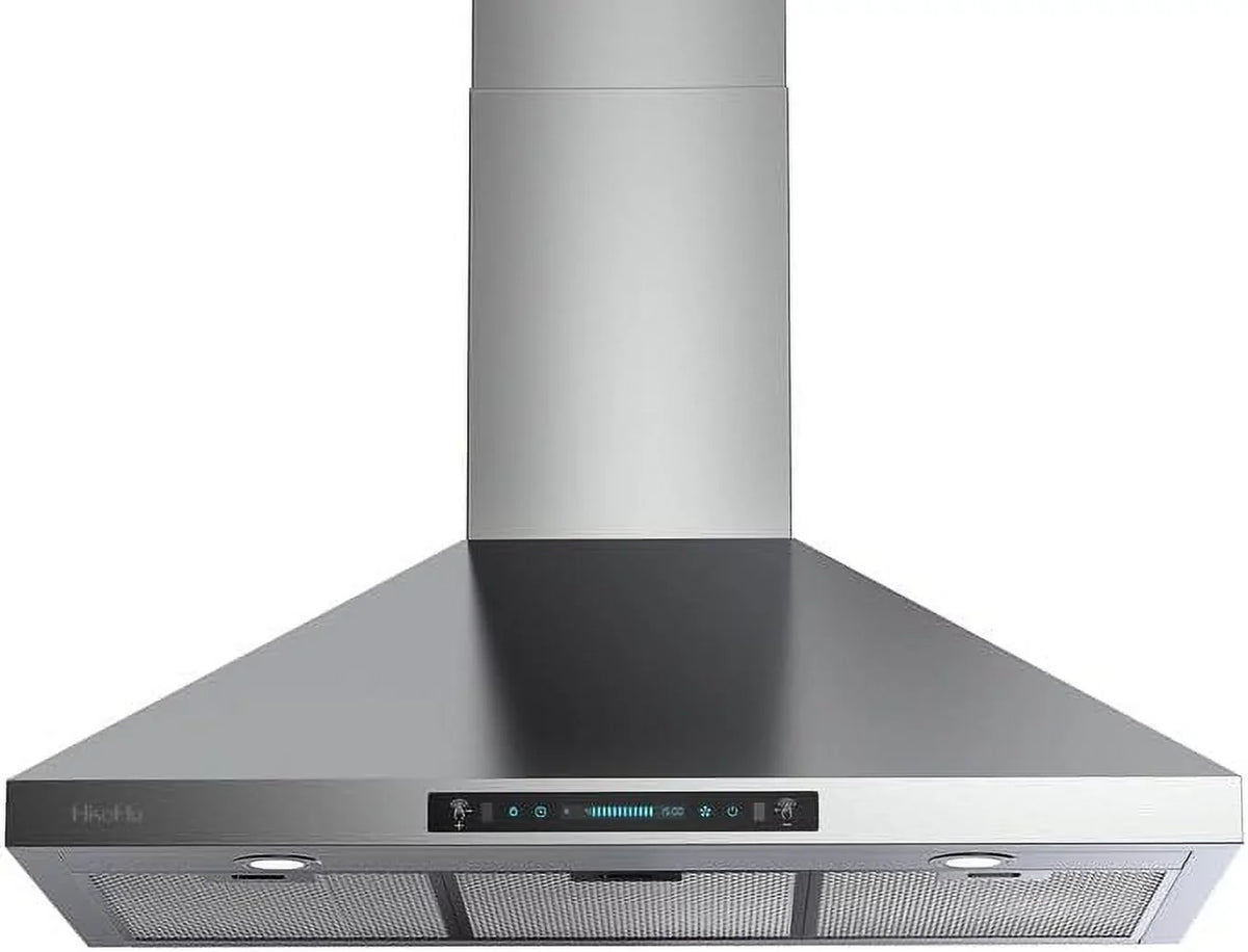 (36 Vent Stainless Inch) with Gesture (Kit CFM Panel, Steel 4 Included), 36 780 Convertible Control Inch Hoods Range Ducted Wall Speed Kitchen HisoHu Ductless Sensing&Touch Mount,