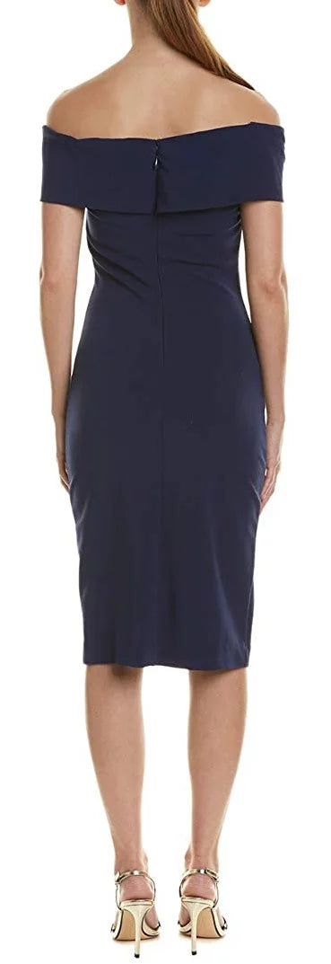 Shoulder Nicole Artelier Twist Small US NAVY Off Dress, Miller Structured