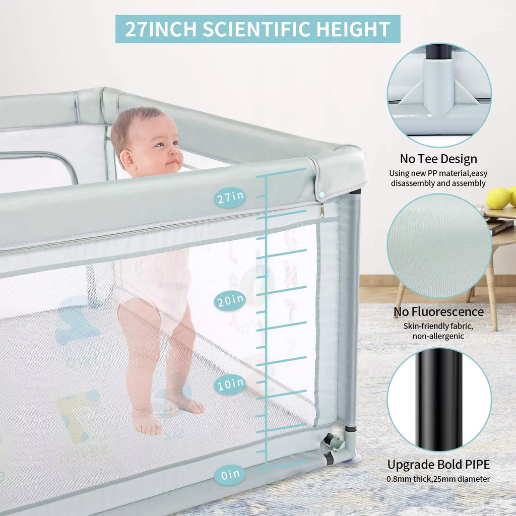 for with Two Yard Pull Nordmiex 59*70*27 Playpen Rings, Play Baby Safety Baby inch