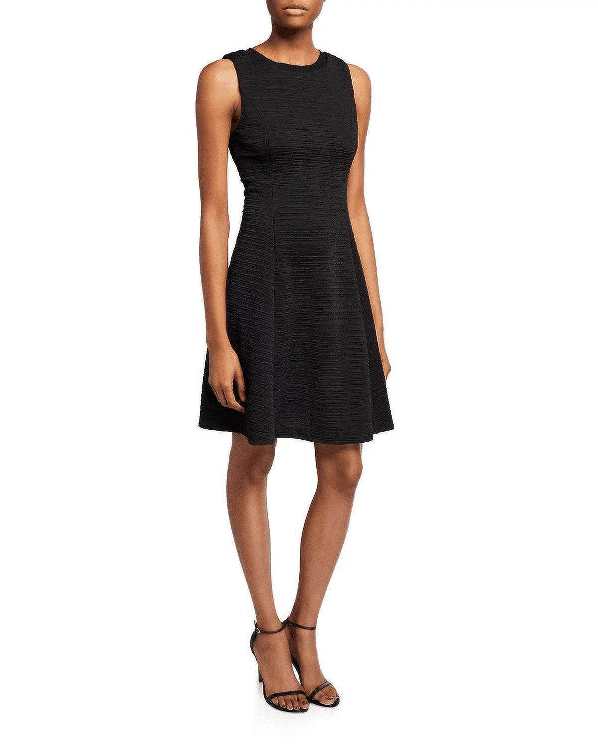 16 Lagerfeld Dress, BLACK Textured US Karl Fit-and-Flare
