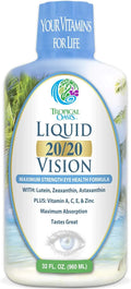 32oz Eye 20/20 Zeaxanthin, Vision Astaxanthin Vitamin Tropical 32 – - Max Absorption Oasis Servings, – with Lutein, Formula