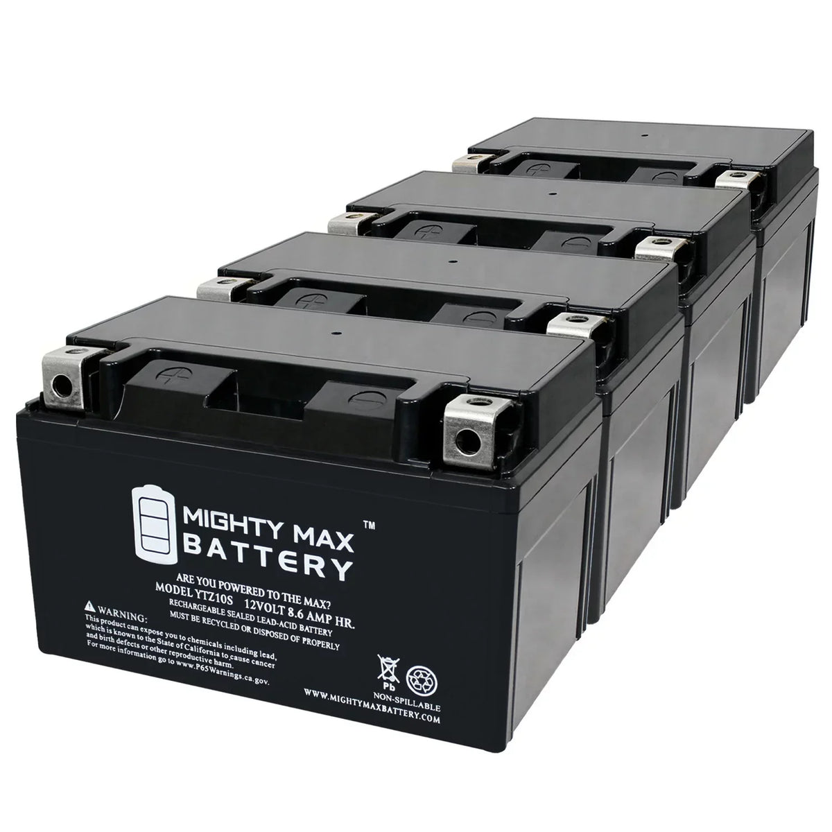 1000 12V Suzuki Pack 4 Replacement YTZ10S 8.6AH - compatible with GSX-R1000 00-17 Battery