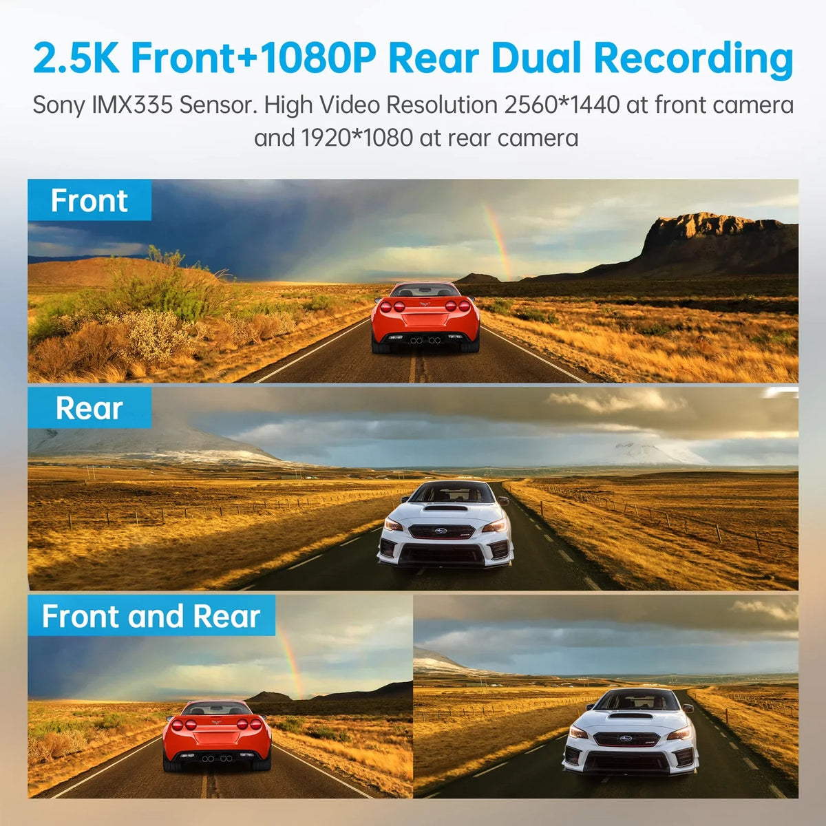 Touch Rear Waterproof Inch GPS Rear Front Loop Mirror Night Dual 12 Screen Assistance, Dash Dash Cam and Camera 2.5K Vision, Parking Camera, View Recording Cam Backup with Mirror