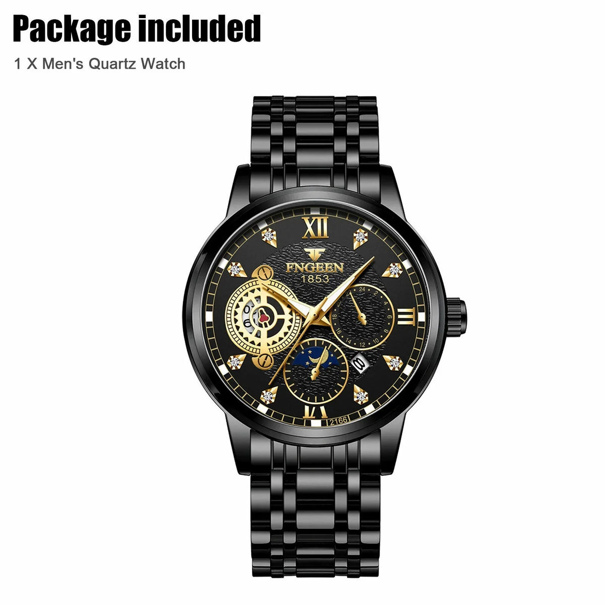 Luxury Wristwatch Classic Waterproof Quartz Men's Steel Stainless Watch Luminous