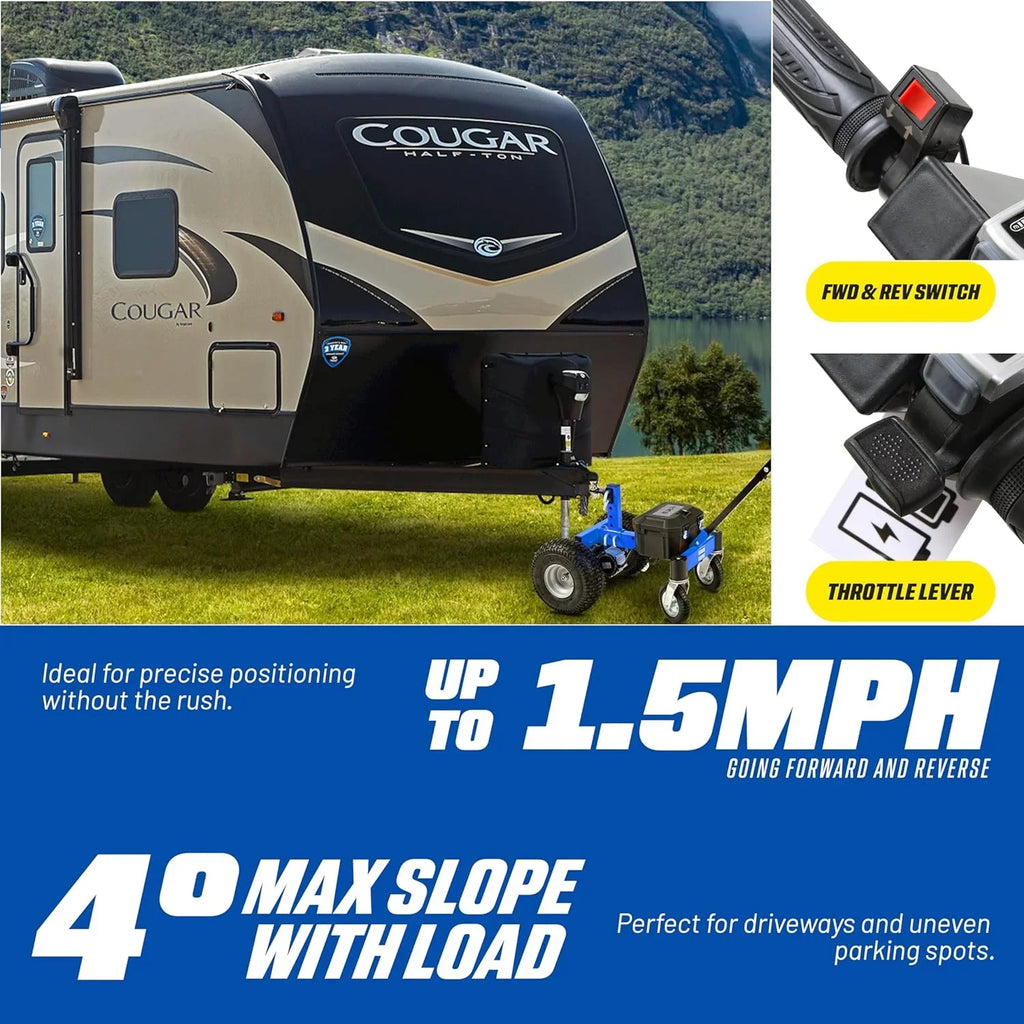 Goodyear 600LB Ski Weight, Operation, Ball Tongue Advanced Trailer Mount DC 7Ah, 24V RV/Boat/Utility/Jet Hitch Electric Trailer Dolly 2" with – Max Quiet Commercial Weight, 3600LBS 800W Mover