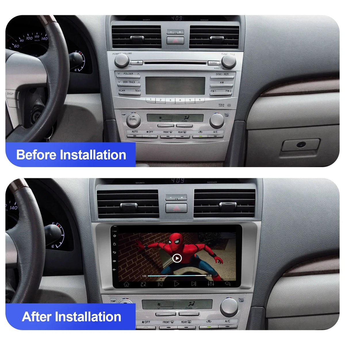Inch Control/Backup Radio 9 Wireless Built-in for Toyota 10 Android Auto/GPS/Bluetooth/FM/AUX-in/Steering 2+32G Touchscreen Carmy Stereo Camera Double Car Carplay/Android Wheel with 2006-2011 Din