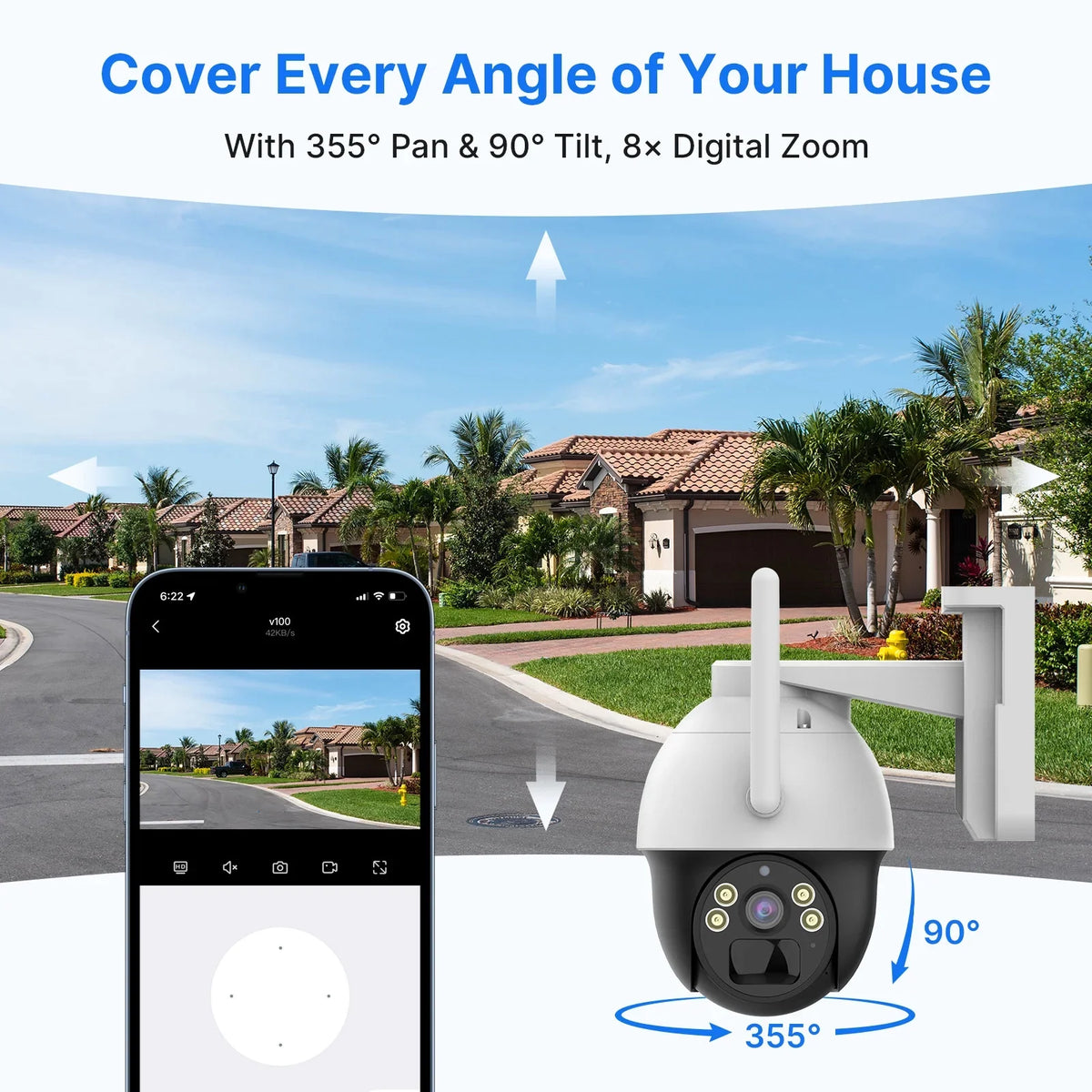 Hiseeu Camera,360 Rechargeable Wireless Night 2K/3MP digital Slot,Smart Vision,Spotlights,SD AI Detection Card Battery Solar zoom,2-Way View Audio,Color Security Pan/Tilt,8X