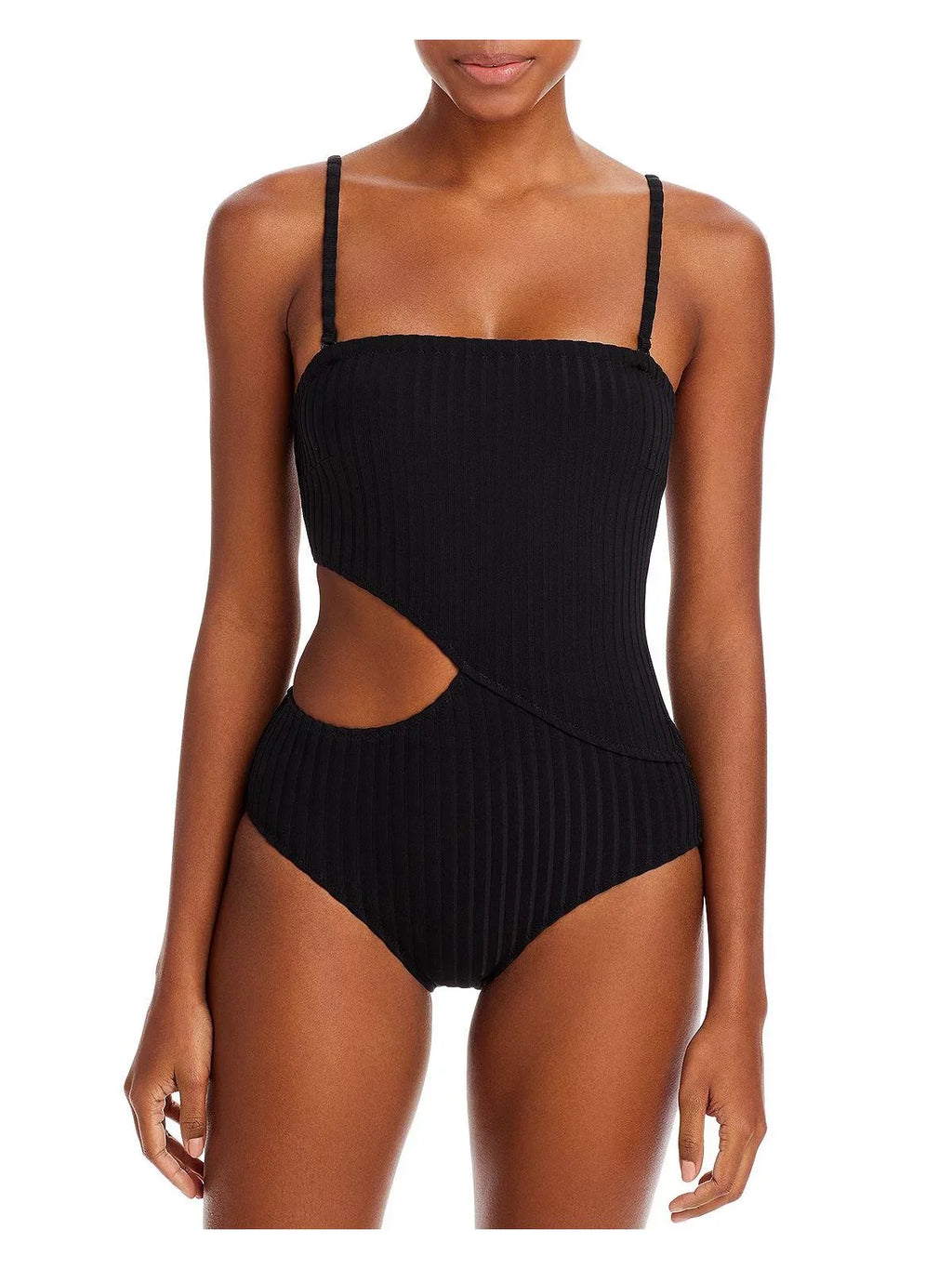 Striped Monokini Womens Swimsuit Cameron Cut-Out & One-Piece Solid