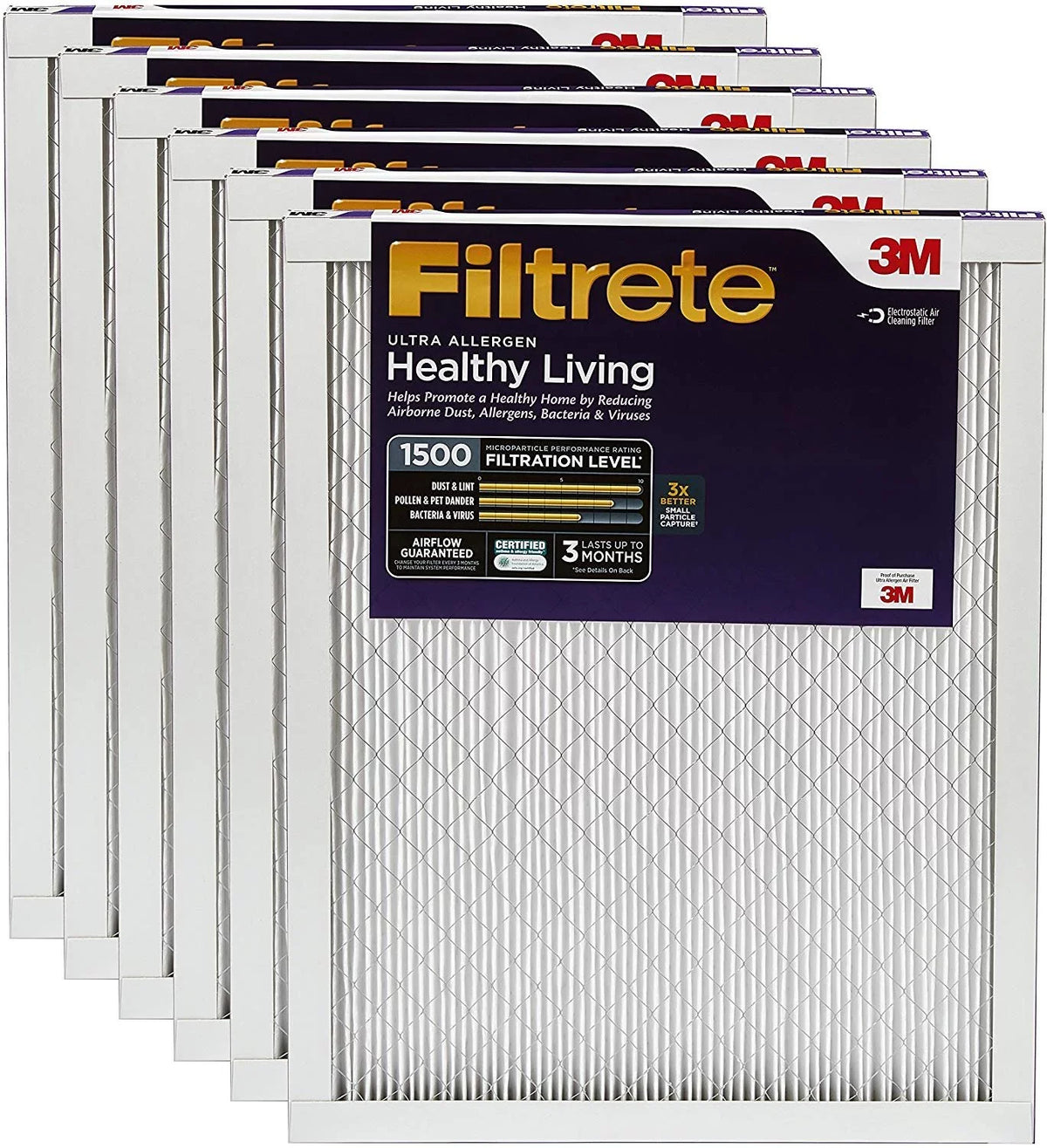 Reduction AC Filter, Furnace 16 1500, Air x Ultra 1, Filtrete MPR 6-Pack x Healthy Allergen Living 25
