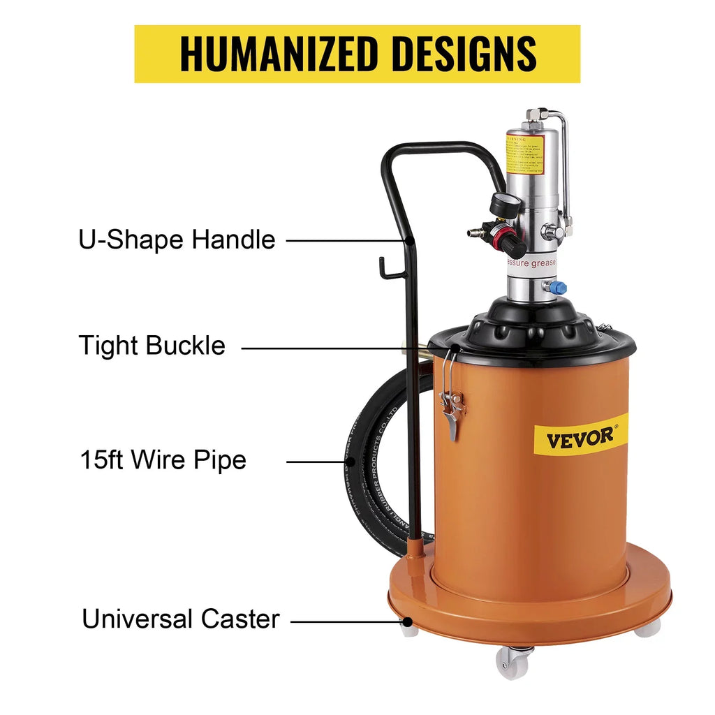 Air High 5 Pump Grease Injector Gallon Filler Pressure VEVOR Pneumatic Compressed