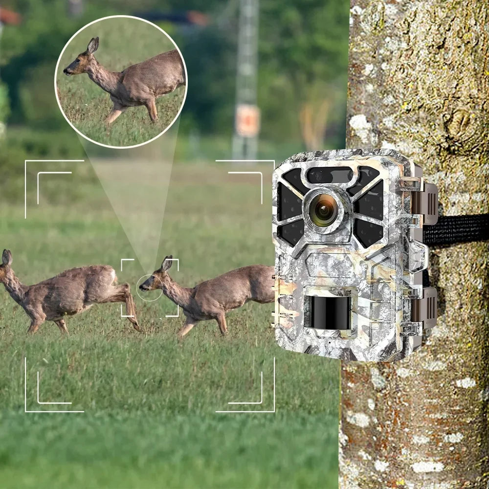 Surveillance, Infrared 120° Vision Angle Game Farm Monitor Trail Camera Trail Monitoring, Night with 2 Wide Camera, Waterproof 30MP Wildlife Pack with 2k Hunting Lens