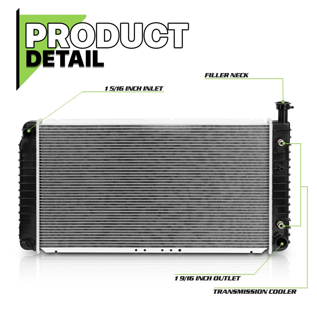5.0L 1500/2500 4.3L Savana 2044 AT 5.7L Van Radiator OE Cargo Chevrolet (1997-1999),GMC (1996-2002) Aluminum for Replacement Magshion