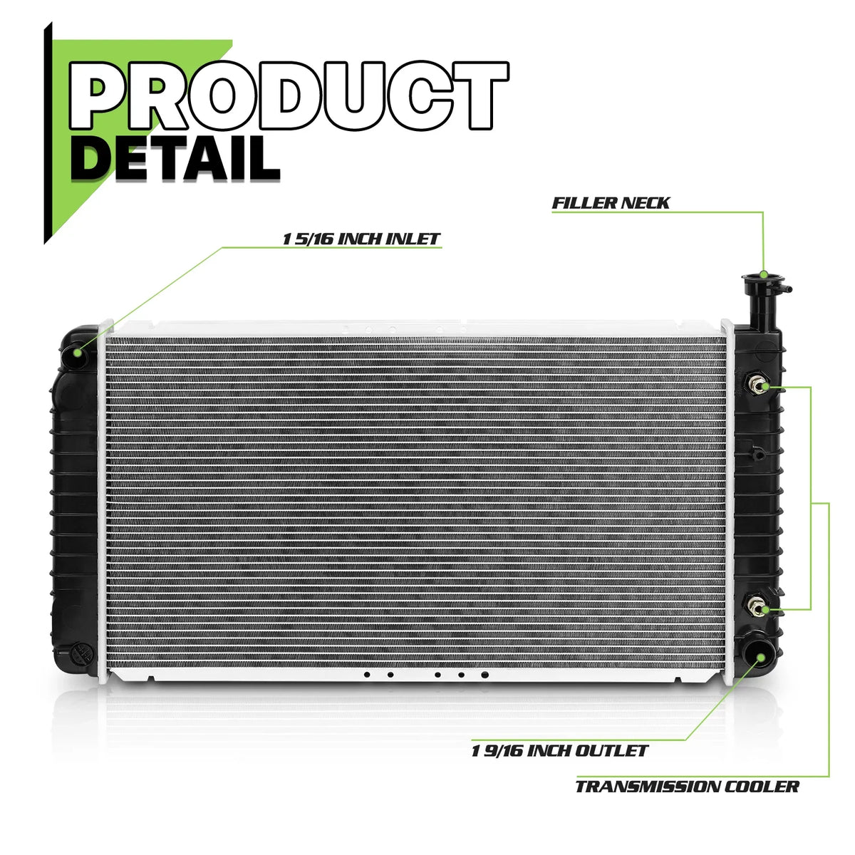 5.0L 1500/2500 4.3L Savana 2044 AT 5.7L Van Radiator OE Cargo Chevrolet (1997-1999),GMC (1996-2002) Aluminum for Replacement Magshion