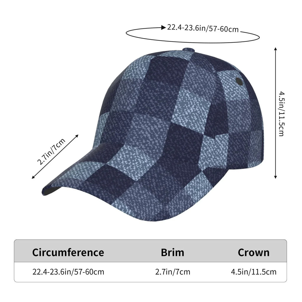 and Balery Gingham Hat(Blue Size for Seasons Adjustable Check) Baseball All Workouts Dad Buffalo Activities Running Outdoor Cap