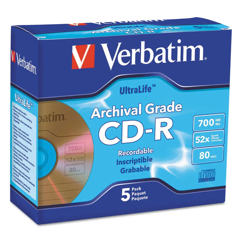 52X Packs 700MB 96159 design CD-R Verbatim Gold Archival Grade Spindle UltraLife 50 Disc