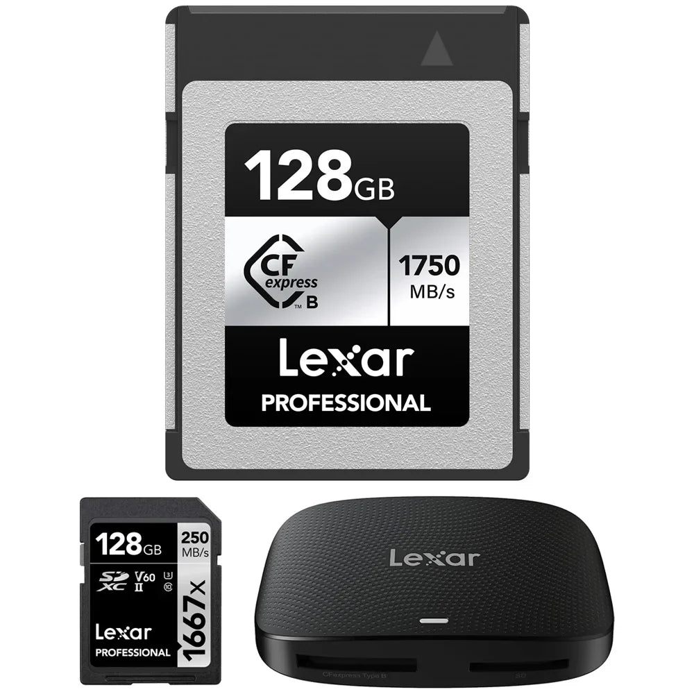 CFexpress Card 128GB 2 CFexpress Type Series SILVER and Lexar Card Card Professional 520 128GB Gen LCXEXSL128G-RNENG Type 1667x LRW B/SD SDXC B USB Memory with Memory Bundle Reader 3.2