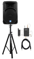 Church Mic Speaker 15" Sound setup Rockville Headset Sermons, Speeches w/ For