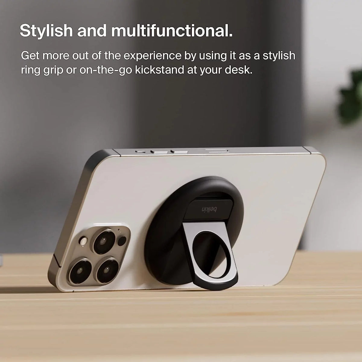 Mount, Continuity Turn to - 14, 13, 12 Black iPhone 15, iPhone Camera iPhone iPhone Compatible Pro, Air, Webcam, MacBook, with MacBook for Mount iPhone iPhone Camera Belkin iPhone MagSafe