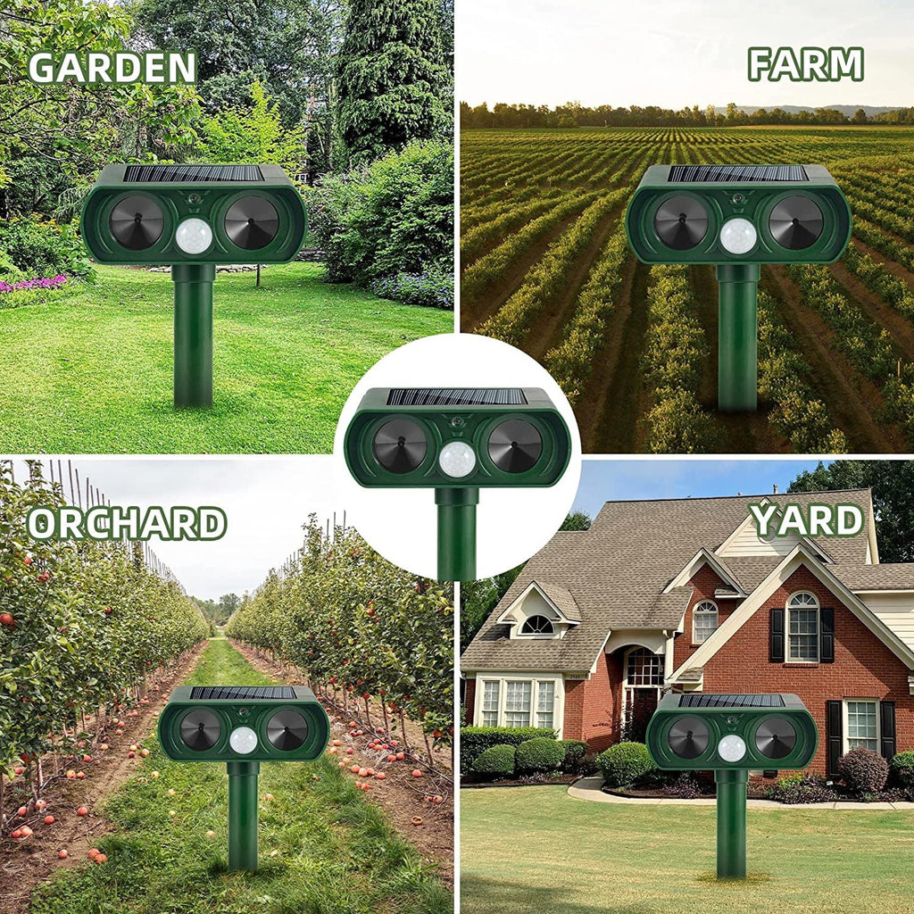 Animal Outdoor Ultrasonic Away Mouse Keep PIR Dog Cat Sensor Repellent Repeller Repeller Fox Deer Waterproof Lights Raccoon Animal with Pack 2 Animal Solar Flashing & Deterrent to Pest