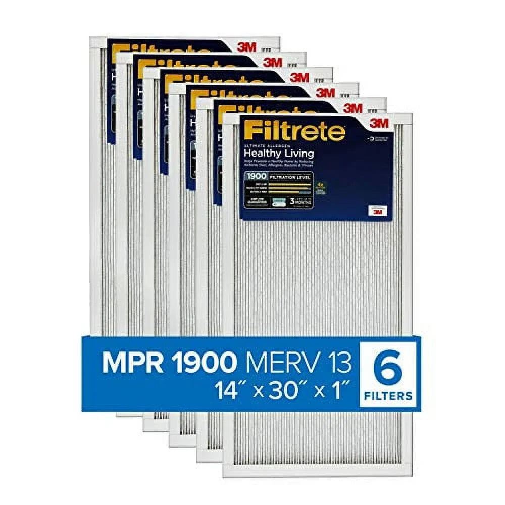 dimensions 6-Pack 29.81 Furnace 0.78) Allergen, Filter, (exact Healthy x x 14x30x1, Living Air Filtrete 13.81 1900, Ultimate MPR AC